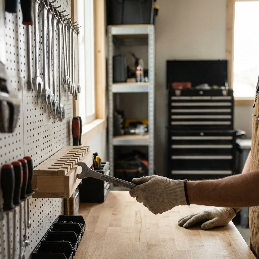 Illustration for Maximizing Small Workshop Efficiency with Custom Metal Fabrication and Heavy-Duty Tool Organization Solutions