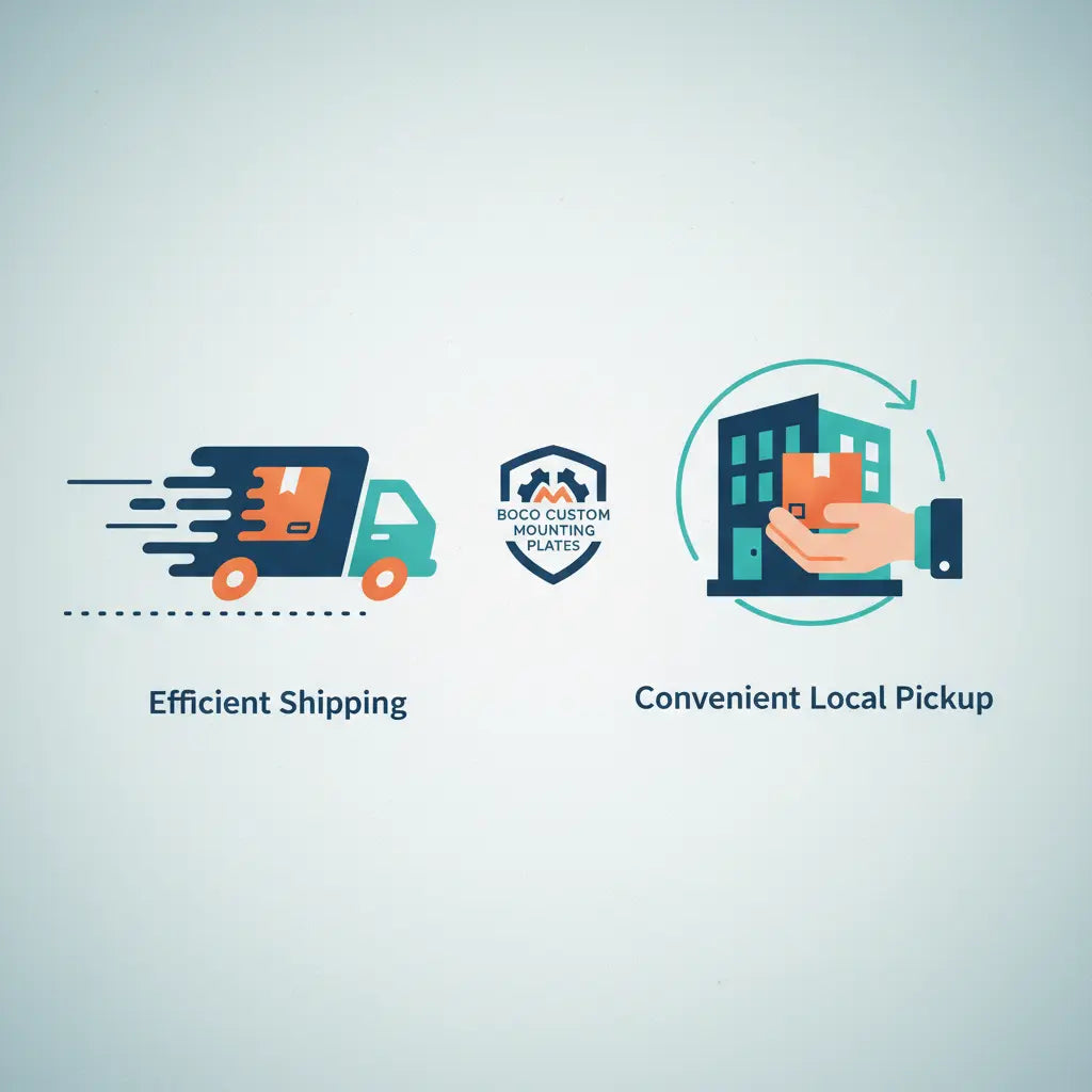 Illustration for Efficient Shipping and Convenient Local Pickup for Boco Custom Mounting Plates