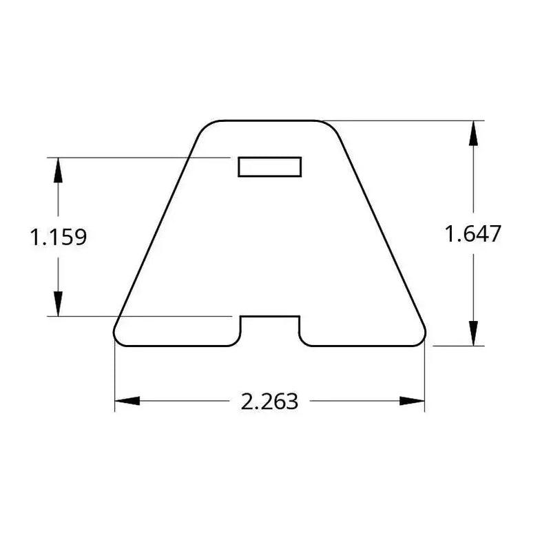 dimensions of 2.263 Small Zip Tie Tab Weld On