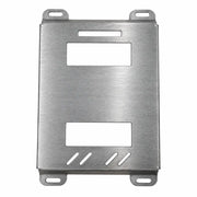 Half-width Klein MODbox 10-gauge steel mounting plate on a plain background