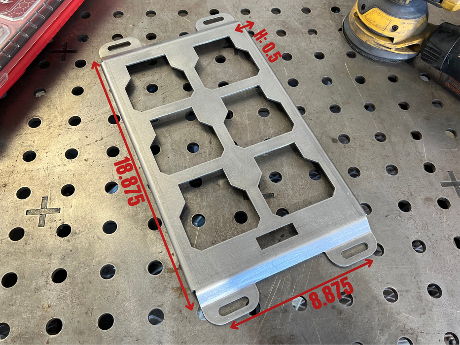 Milwaukee Packout Mounting Plate, Single Half Width, Aluminum 1/8" 11ga