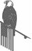 Metallic eagle perched on a flag with a white background