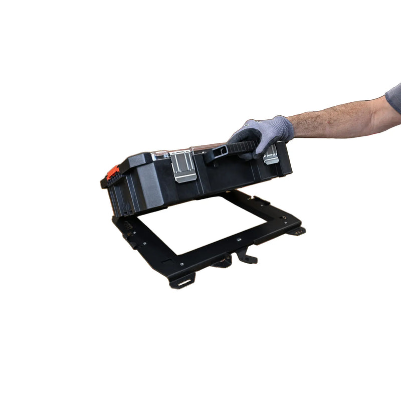 Front view of mounting plate for the Bauer modular toolboxes by BOCO Custom