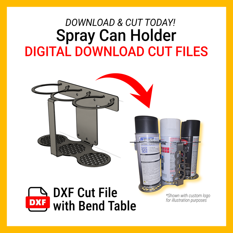DXF Files for CNC Cutting | 3 Spray Can Holder
