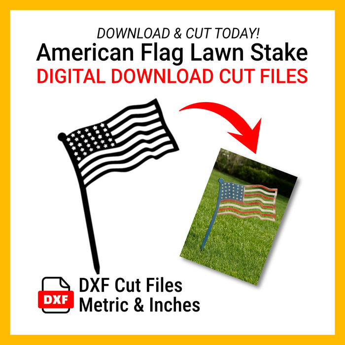 DXF Files for Plasma Cutting | American Flag Lawn Stake