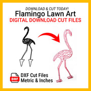 DXF Files for CNC Cutting | Flamingo Lawn Art, Three Layers BOCO Custom LLC