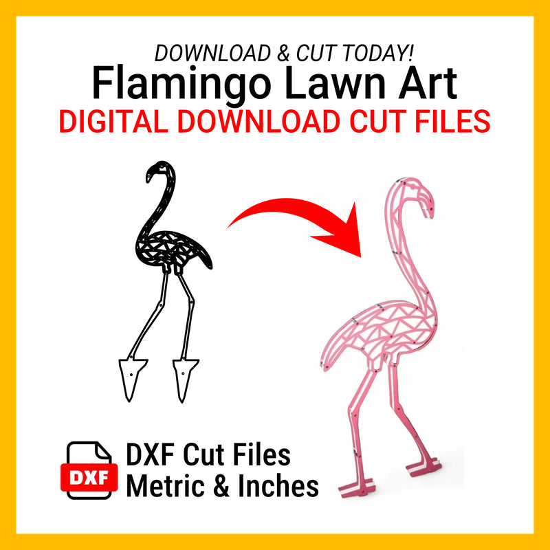 DXF Files for CNC Cutting | Flamingo Lawn Art, Three Layers