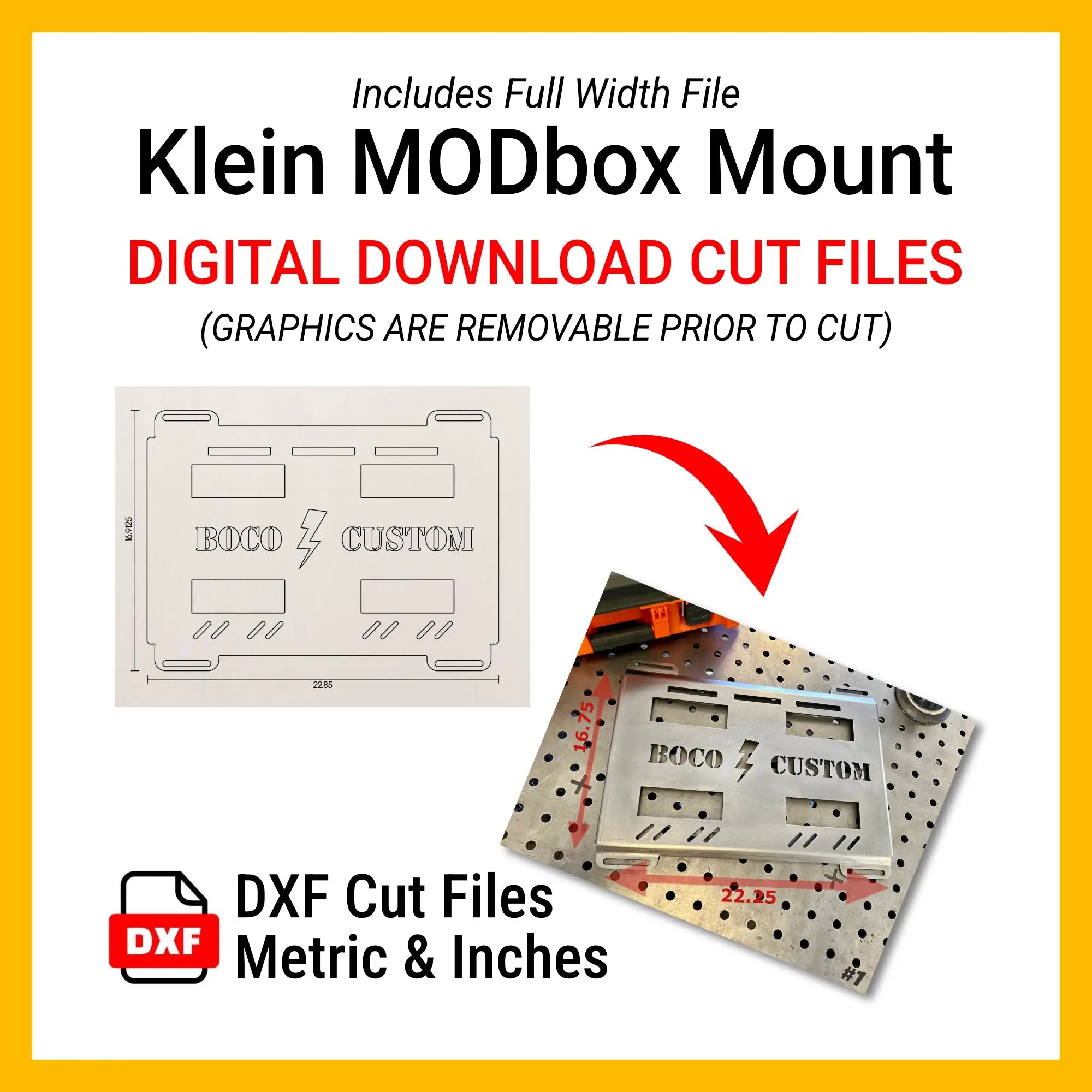 Klein MODbox Full Width Digital Download DXF Files