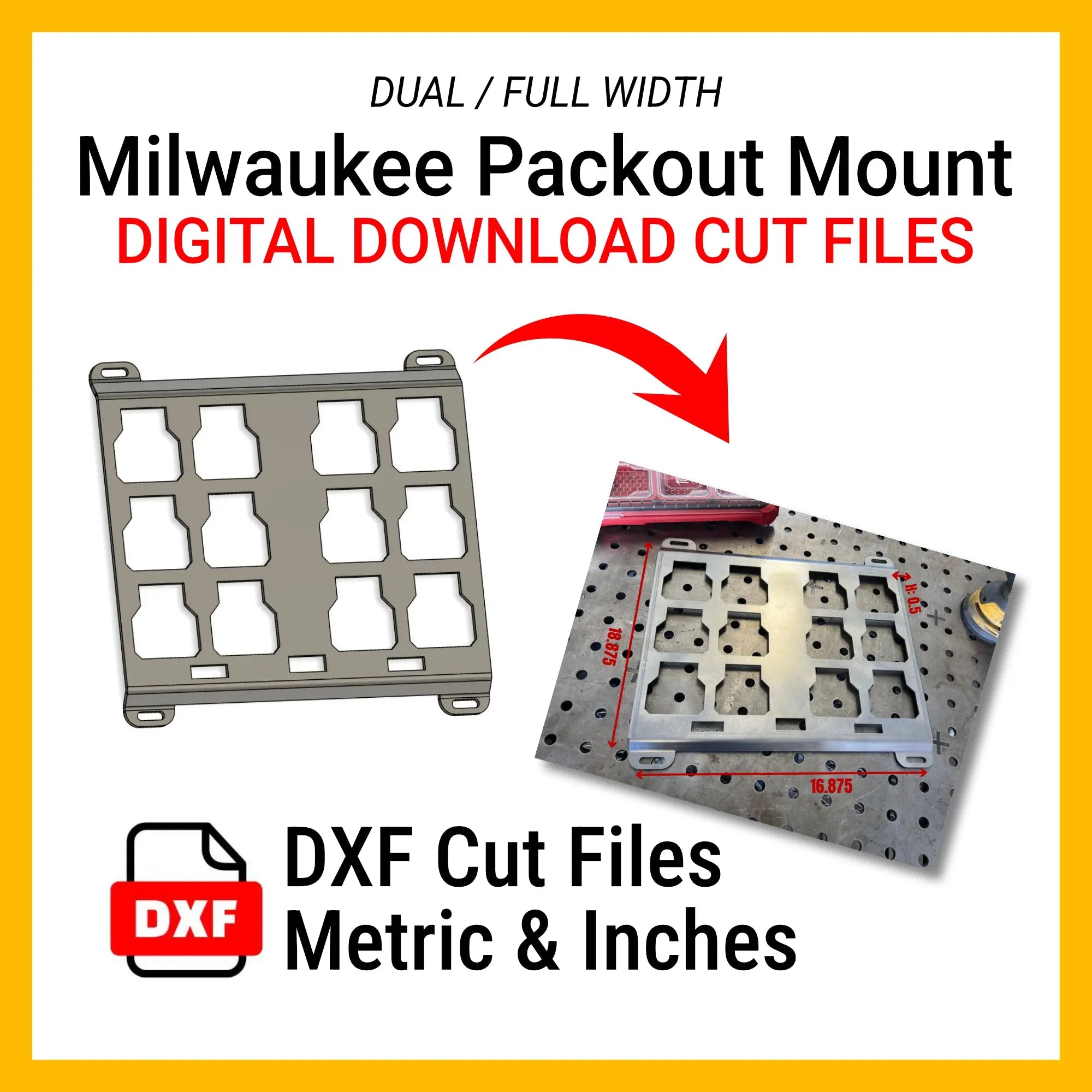 Milwaukee Packout Plate DFX File for Instant Download