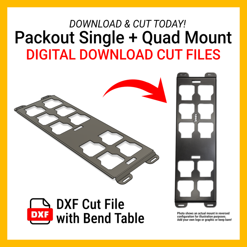 DXF Files for CNC Cutting | MIlwaukee Packout Single + Quad Mount