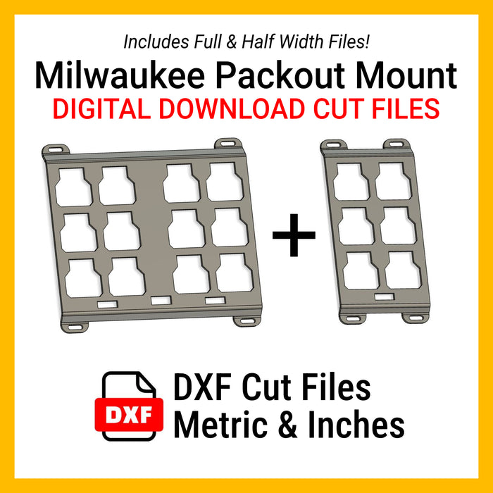 DXF Files for Plasma Cutting | Milwaukee Single + Dual Packout, Inches & Metric Measurements