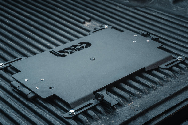 DeWalt ToughSystem 2.0 wall mount plate side view showing powder-coated 10-gauge steel finish