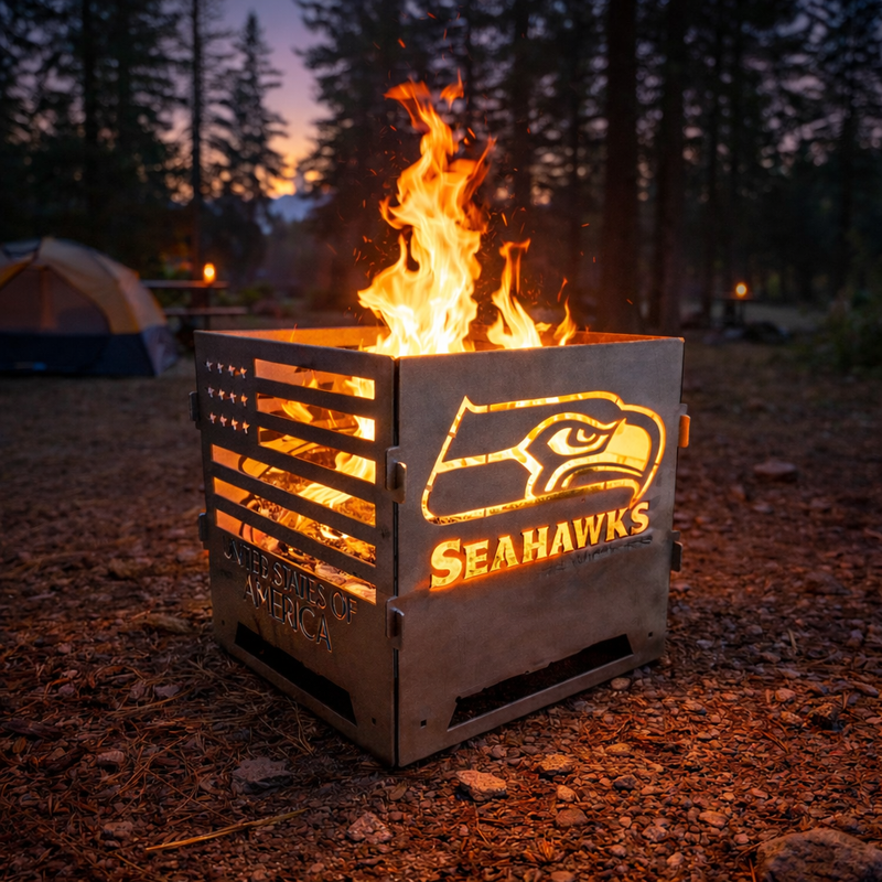 Custom Backyard Fire Pit, 16" Square, Collapsible & Portable BOCO Custom LLC