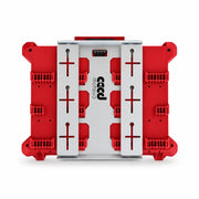 milwaukee packout full width toolbox on a narrow, low profile center only mounting plate
