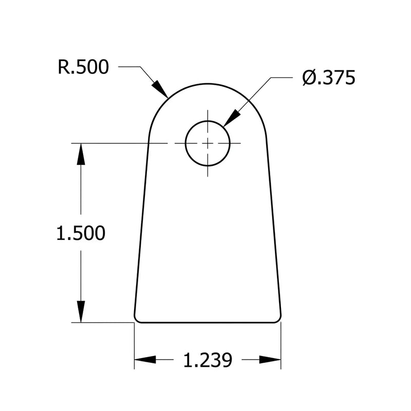 Radius weld-on flat steel tabs, BOCO Custom