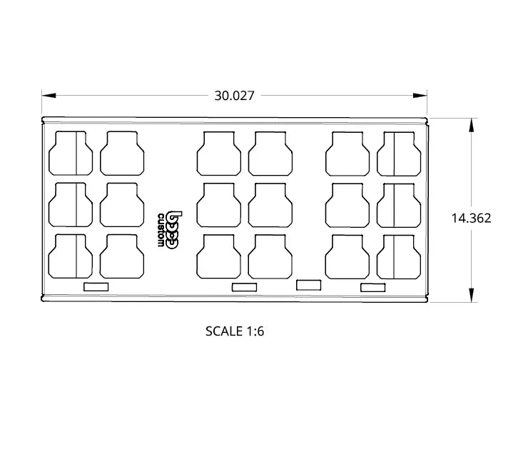 Milwaukee Packout Triple Mounting Plate,  XL, UNDERMOUNT OPTION BOCO Custom LLC