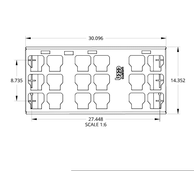 Milwaukee Packout Triple Mounting Plate,  XL, UNDERMOUNT OPTION BOCO Custom LLC