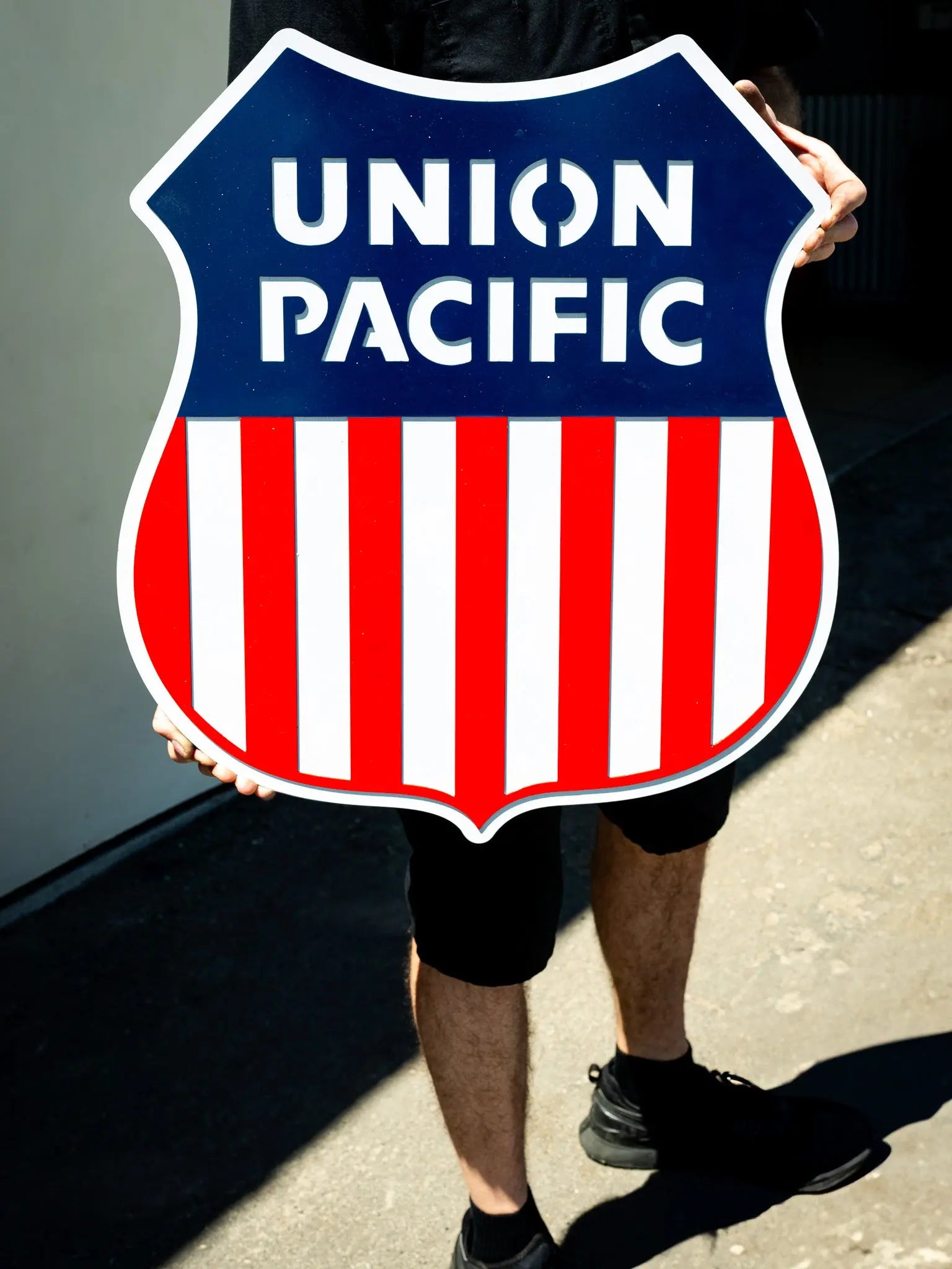 Union Pacific Railroad Shield Tribute Sign | HeavyDuty Steel Wall Art