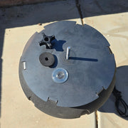 factory hardware used for the replacement lid of a vibratory tumbler being used 