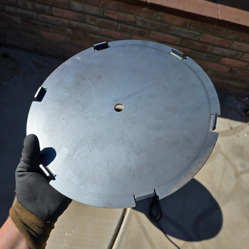 Heavy duty 12-gauge steel replacement lid for Harbor Freight vibratory tumbler bowl