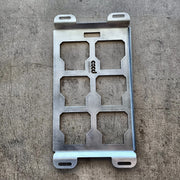 Clearance B-Grade half width Packout mounting plate, back view showing the bent edge on the right