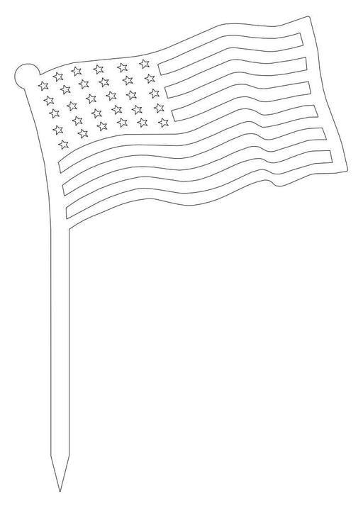 metal flag art outline for dxf download