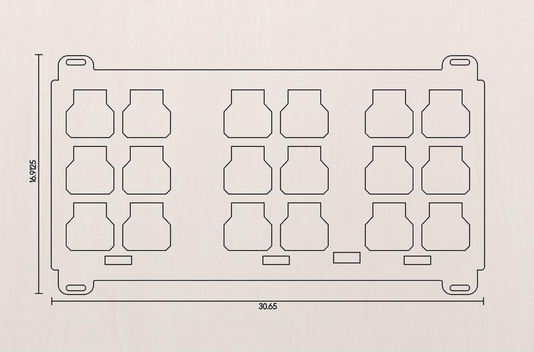 Plaque de rangement double renforcée, profil bas et mince, Triple V2
