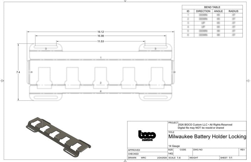 DXF Files for CNC Cutting | Milwaukee M18 5-Battery Holder Etsy