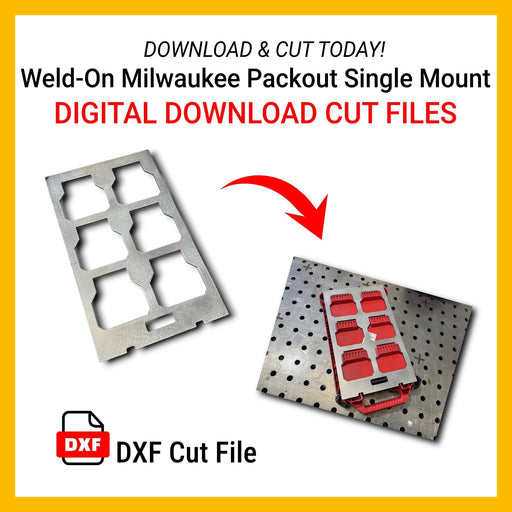 DXF Download Milwaukee Packout Weld-On Single Width Mount for Plasma Laser CNC - Cut-Ready, Metric & Inches Etsy