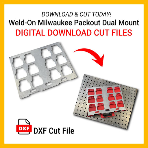 DXF Download for Milwaukee Packout Weld-On Dual Width Mount for Plasma Laser CNC - Cut-Ready, Metric & Inches Etsy