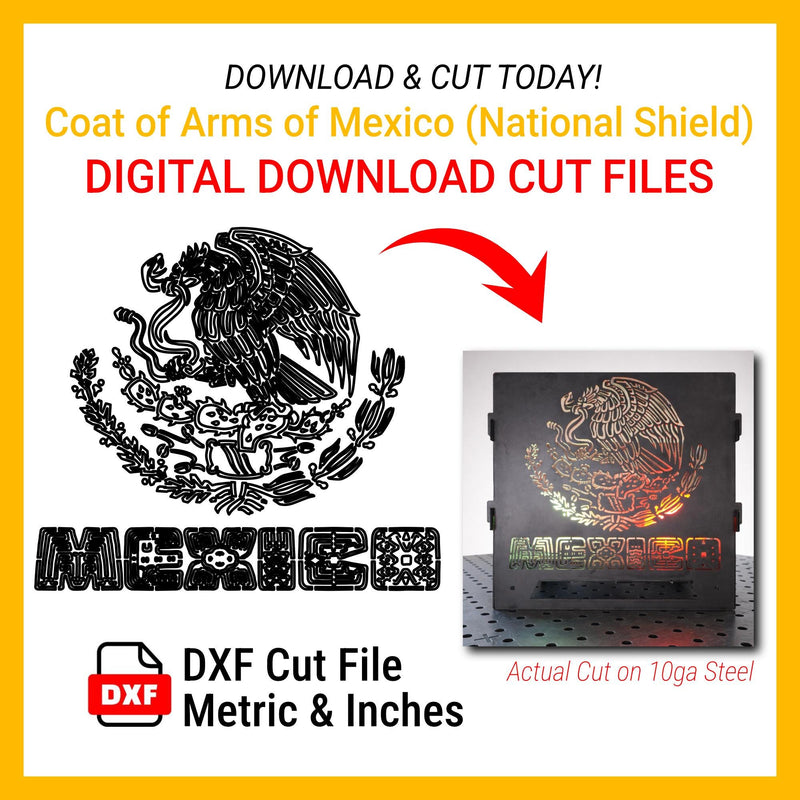DXF Files for CNC Cutting | Mexico Coat of Arms