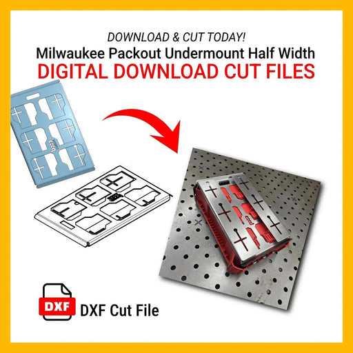 Milwaukee Packout Undermount Half Width DXF File, Plasma Laser CNC Ready, Instant Download, with Bend Table, Metric/Inches, Cut-Ready! BOCO Custom LLC