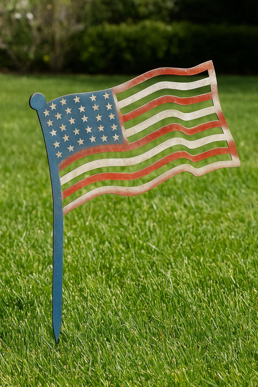 metal american flag art