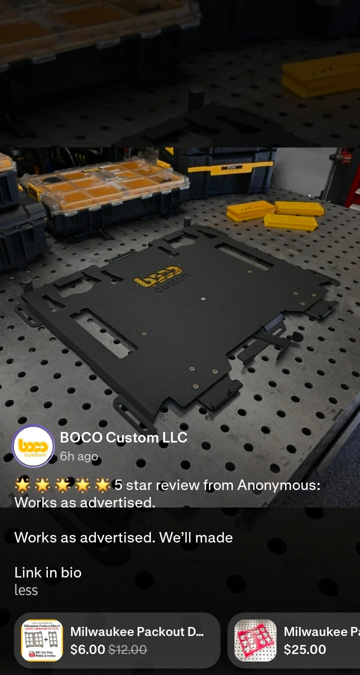 Dewalt ToughSystem 2.0 DXL Mounting Plate, Heavy Duty, Lockable BOCO Custom LLC