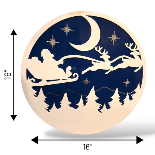 Santa & Reindeer Night Sky Wall Art BOCO Custom LLC