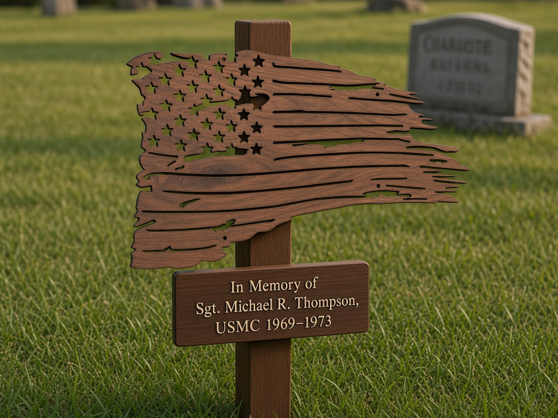 Tattered American Flag DXF Digital Download BOCO Custom LLC