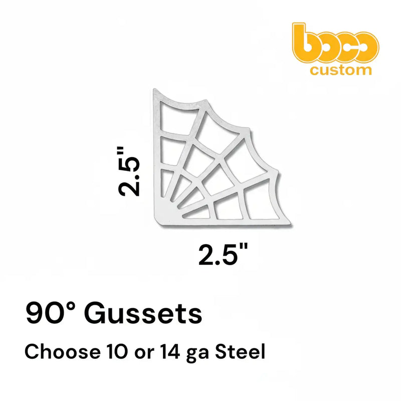 2.5" x 2.5" Spider Web Corner Gussets - 90 Degree BOCO Custom LLC