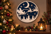 Santa & Reindeer Night Sky Wall Art BOCO Custom LLC