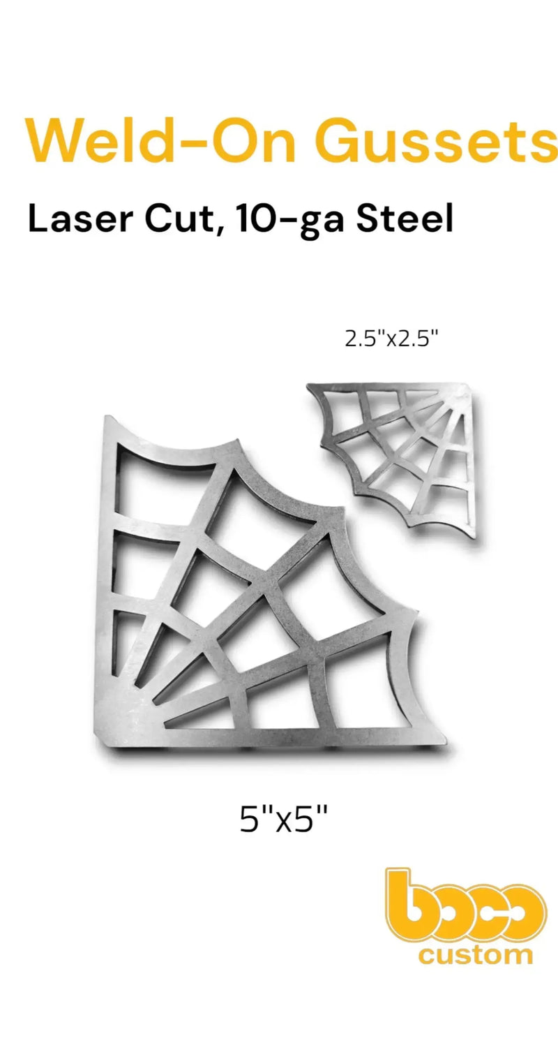 5" x 5" Spider Web Gussets – 90 Degree, Weld-Ready, 10-Gauge
