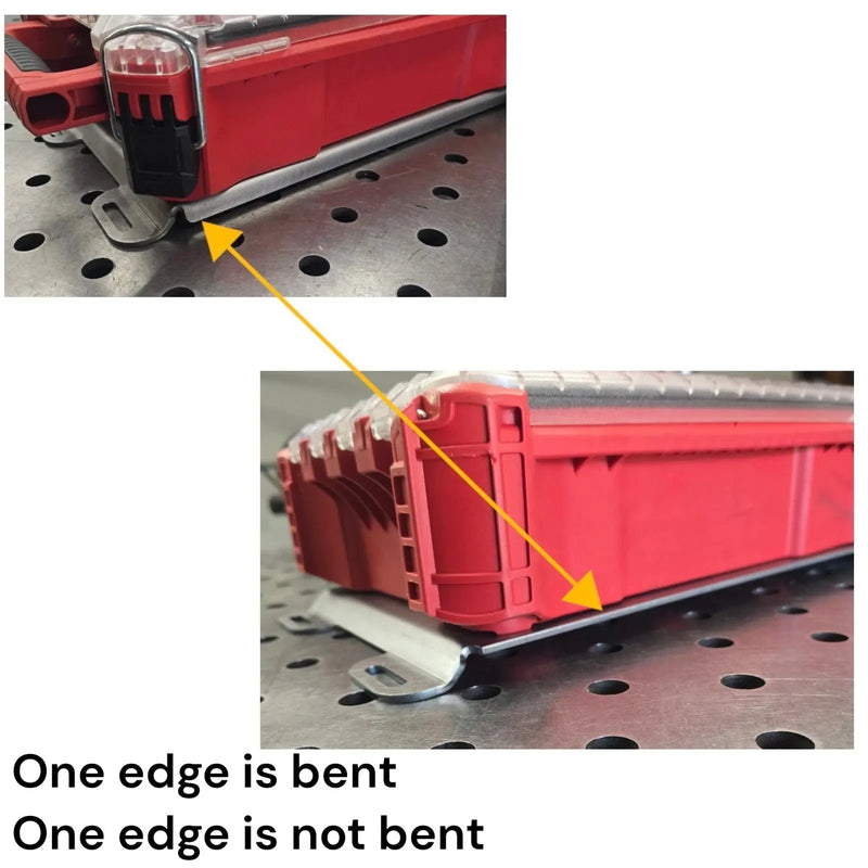 B-Grade plate comparison: one edge is bent, the opposite edge is not bent