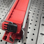 Milwaukee Packout latch locked onto a half width BOCO Custom mounting plate